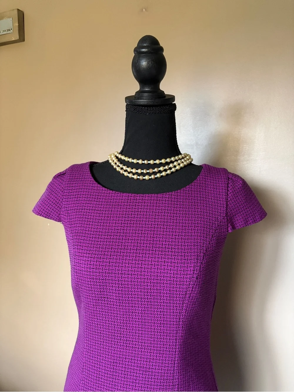 MARY KAY purple textured sheath dress consultant professional vintage-look sz 4P